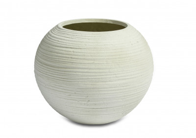 Curved Round Bowl Medium - White Washed (⌀70 ↕56)