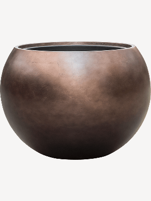 Baq Metallic Silver leaf, Globe matt coffee (with liner) (⌀60 ↕43)