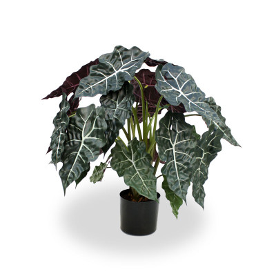 Planta Alocasia vermelho artificial 75 cm 