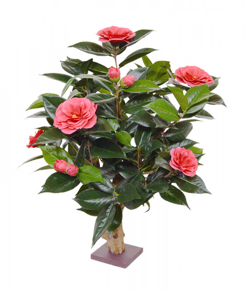 Planta Camelia artificial 65 cm rosa na base | Clique aqui