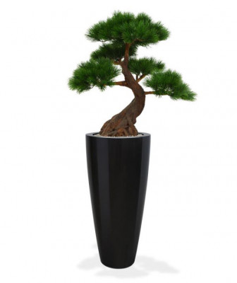 Árvore Pinus Bonsai artificial Deluxe x5 80 cm na base prova UV